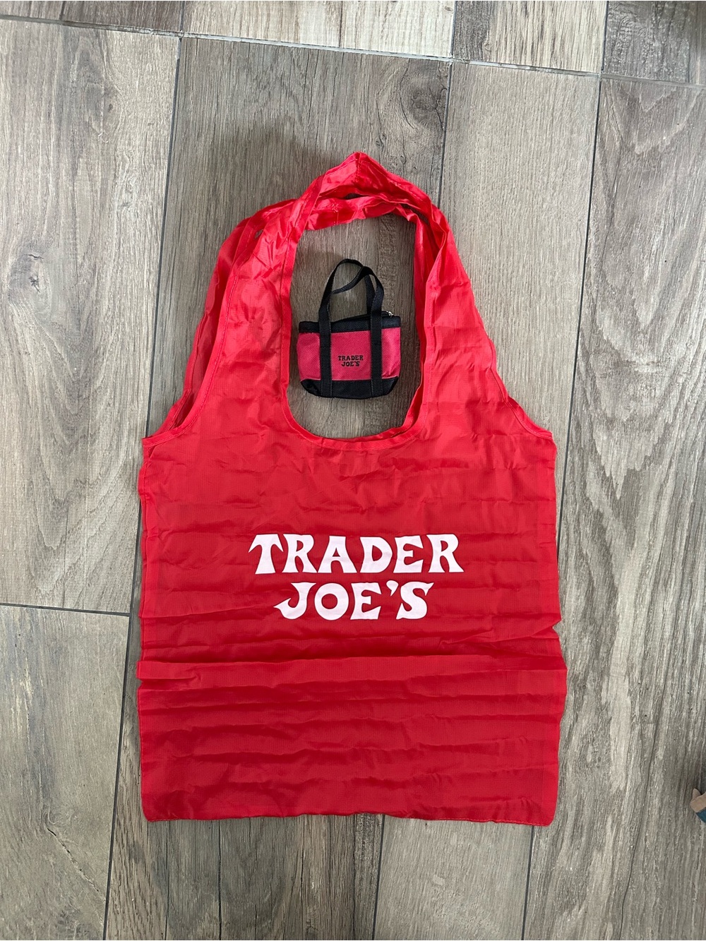 Trader Joe's Foldable Red Grocery Tote